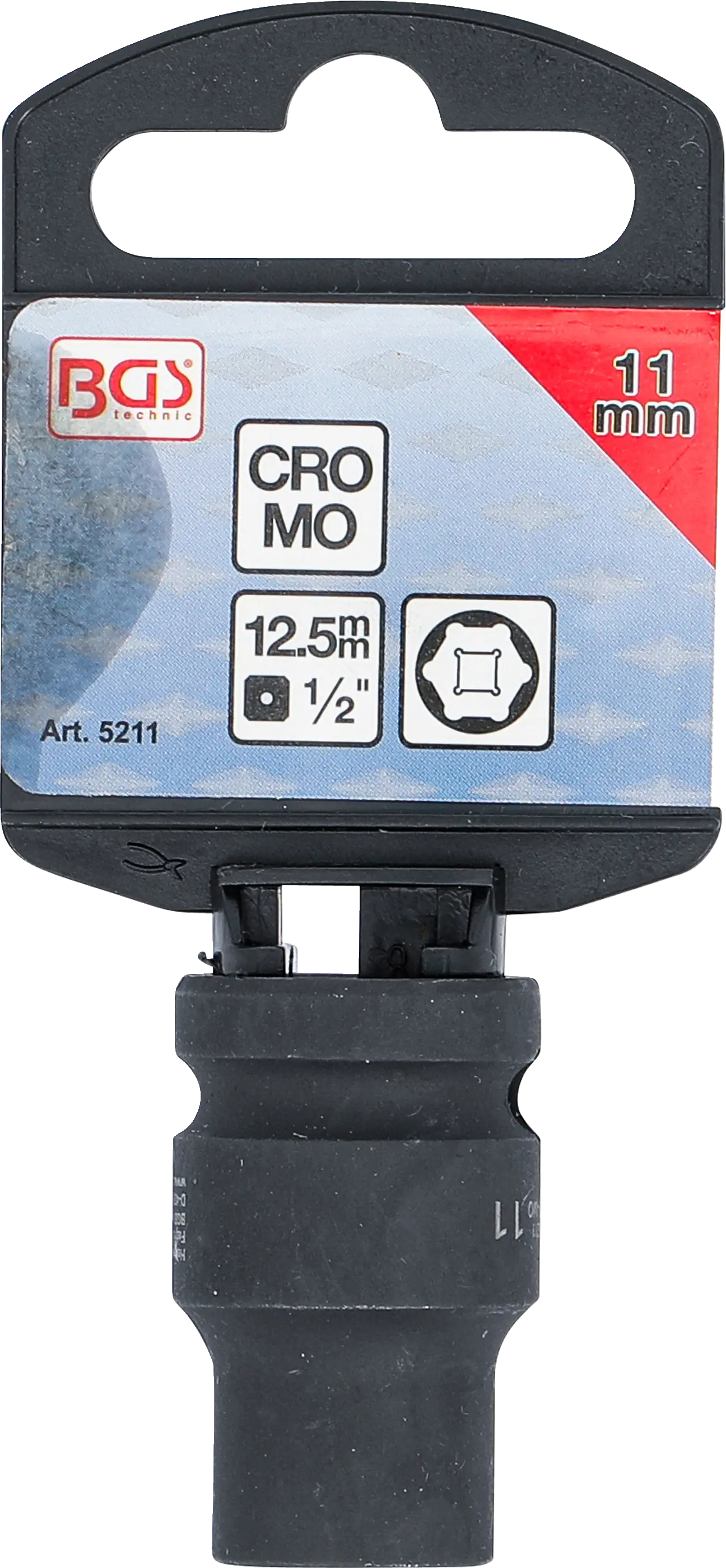 Balení silové nástrčné hlavice 11 mm, BGS - B5211 Balení šestihranné silové nástrčné hlavice BGS 11 mm