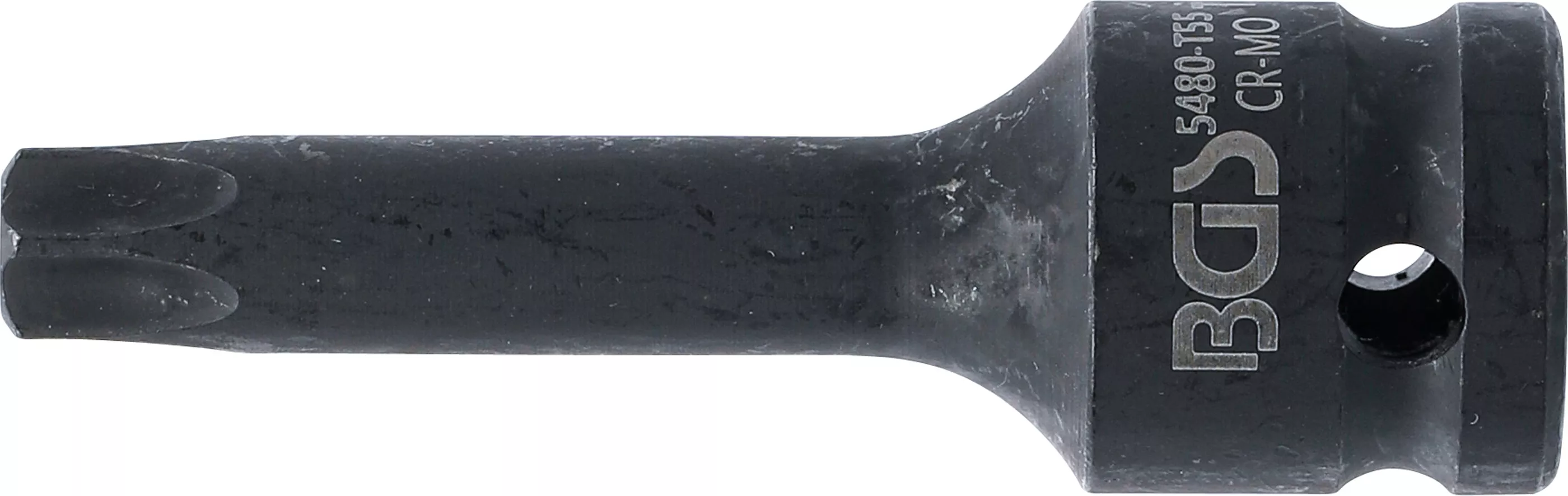 Prodloužený rázový nástrčný klíč TORX T55 1/2 Detail prodlouženého provedení rázového nástrčného klíče TORX T55
