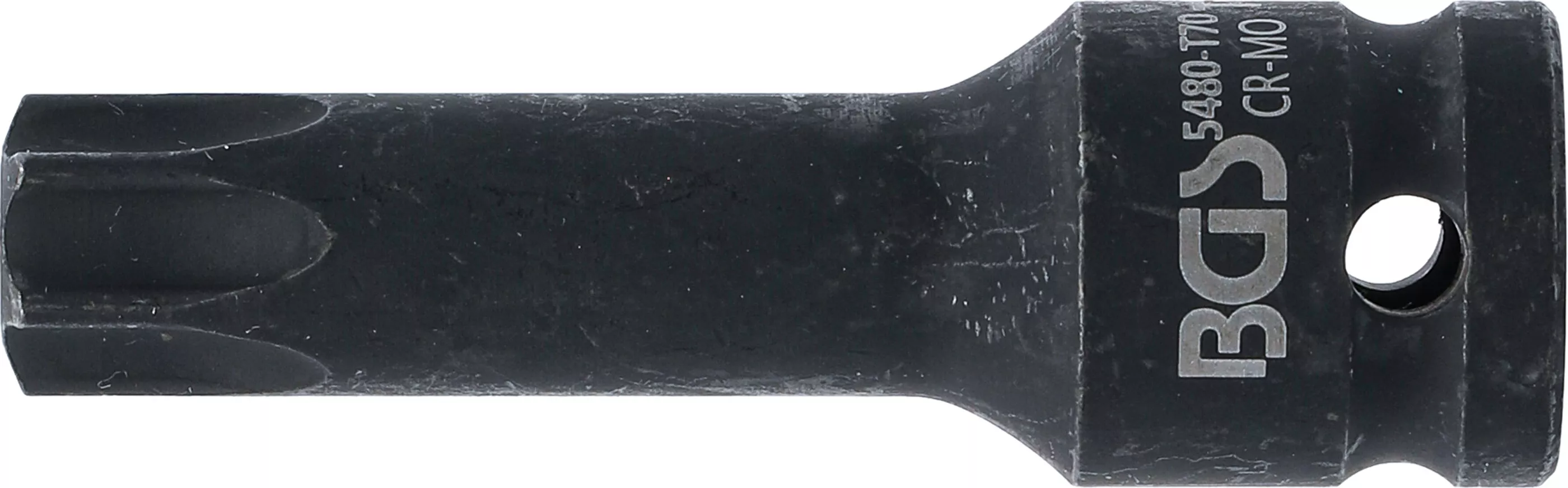 Prodloužený rázový nástrčný klíč TORX T70 1/2 Detail prodlouženého provedení rázového nástrčného klíče TORX T70