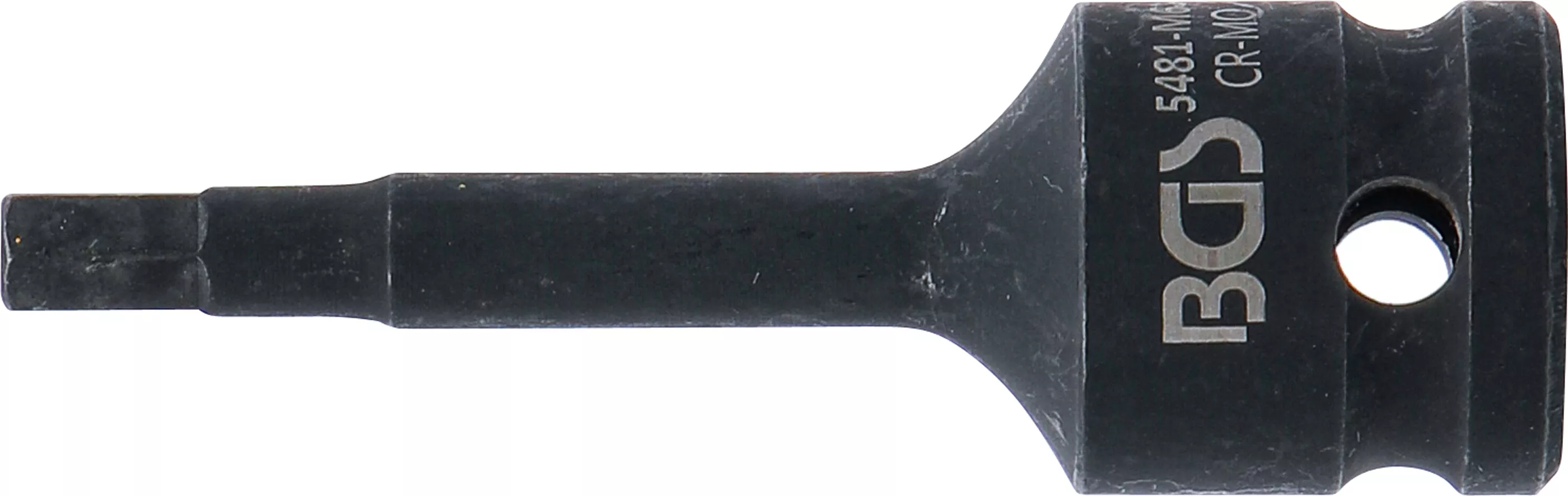 Detail HEX profilu 6 mm rázový nástrčný klíč Detail pracovního profilu HEX u rázového nástrčného klíče M6