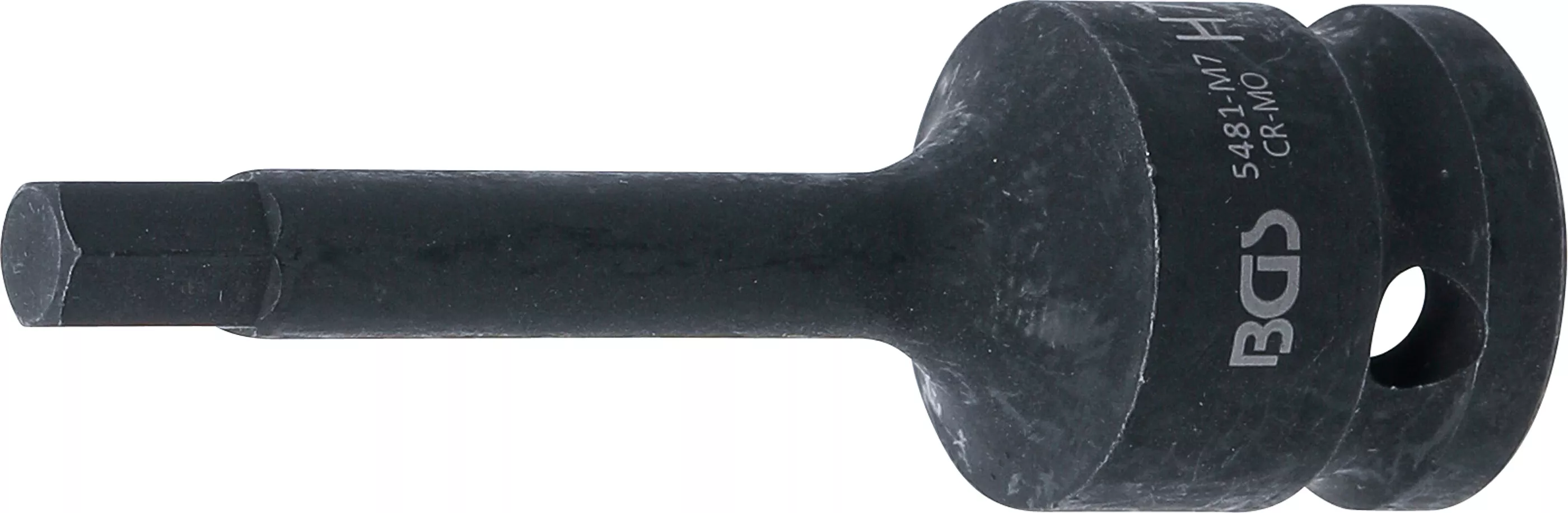 Rázový nástrčný klíč HEX 1/2", 7 mm, prodloužený - B5481-M7