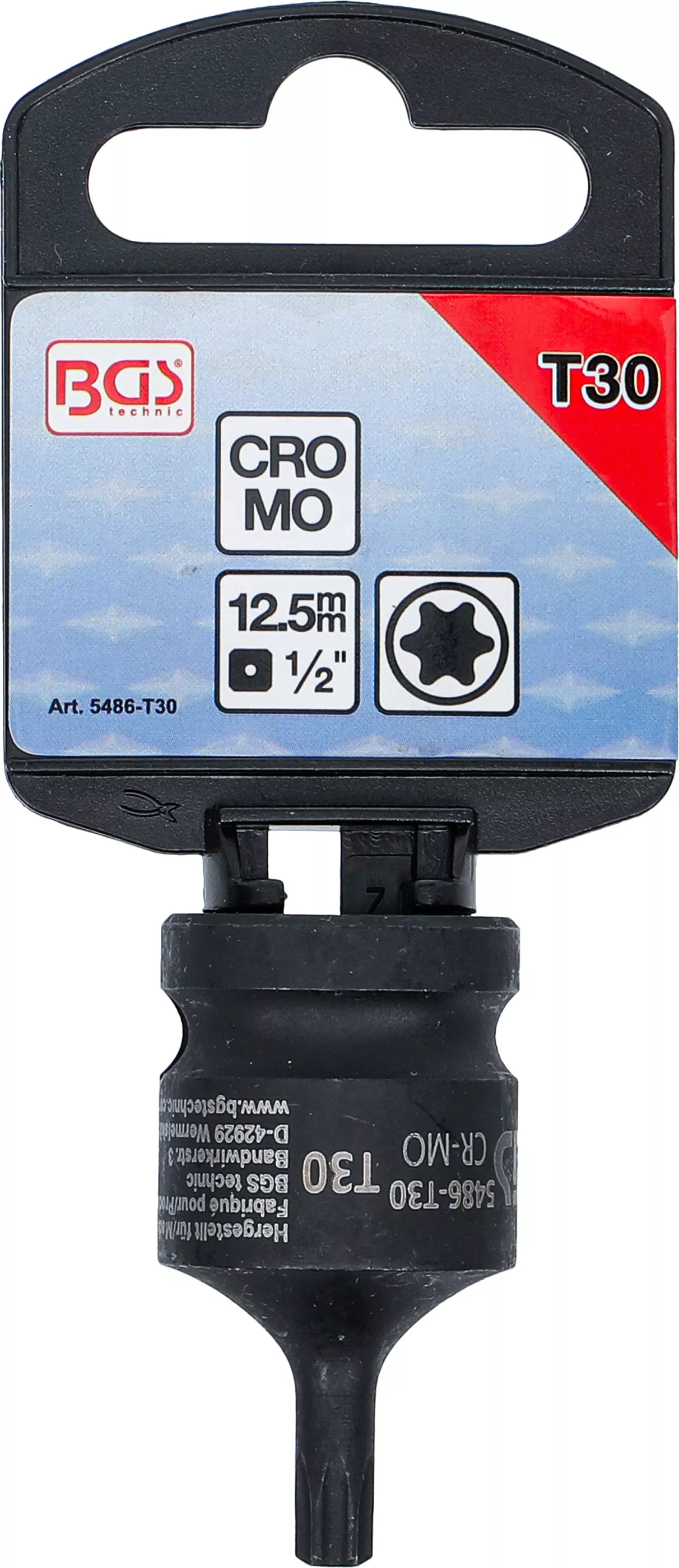 Profil TORX T30 – rázový nástrčný klíč BGS rázovný nástavec TORX T30, 1/2