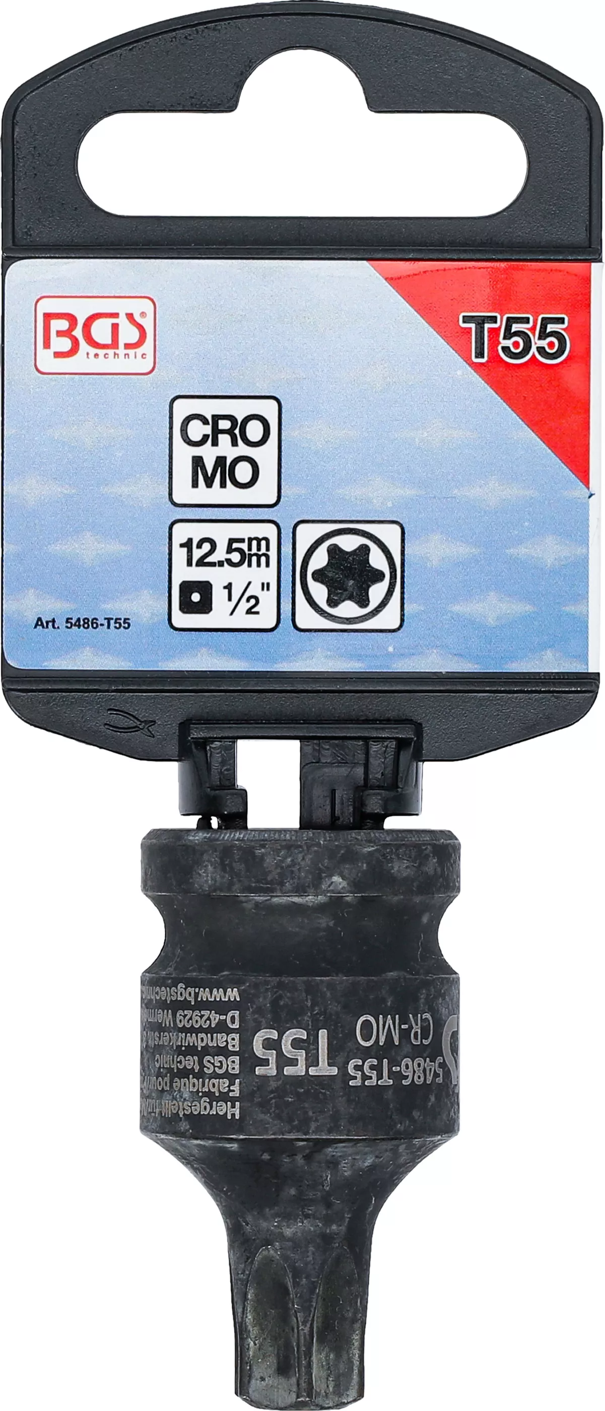 Profil TORX T55 – rázový nástrčný klíč BGS rázovný nástavec TORX T55, 1/2