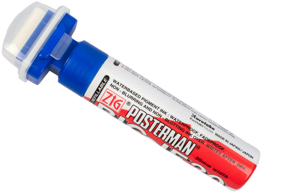 Fixy na sklo Posterman voděodolné- 30 mm - modrý tm. - 458010025