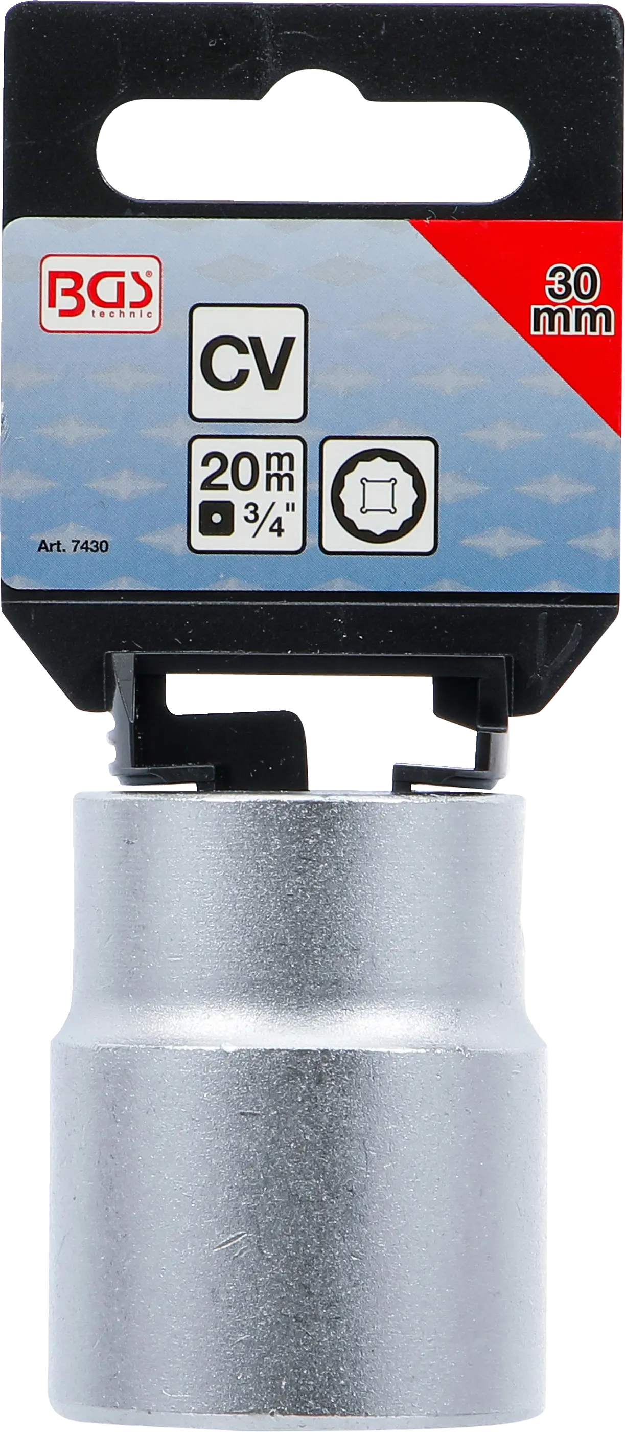 Matně chromovaná nástrčná hlavice BGS 30 mm Matně chromovaná nástrčná hlavice BGS 30 mm