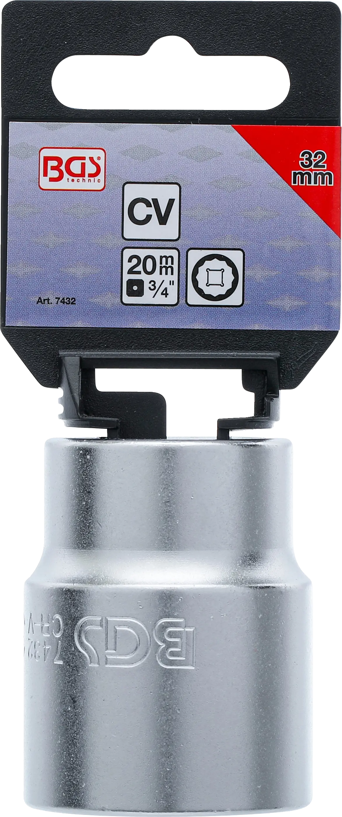 Matně chromovaná nástrčná hlavice BGS 32 mm Matně chromovaná nástrčná hlavice BGS 32 mm