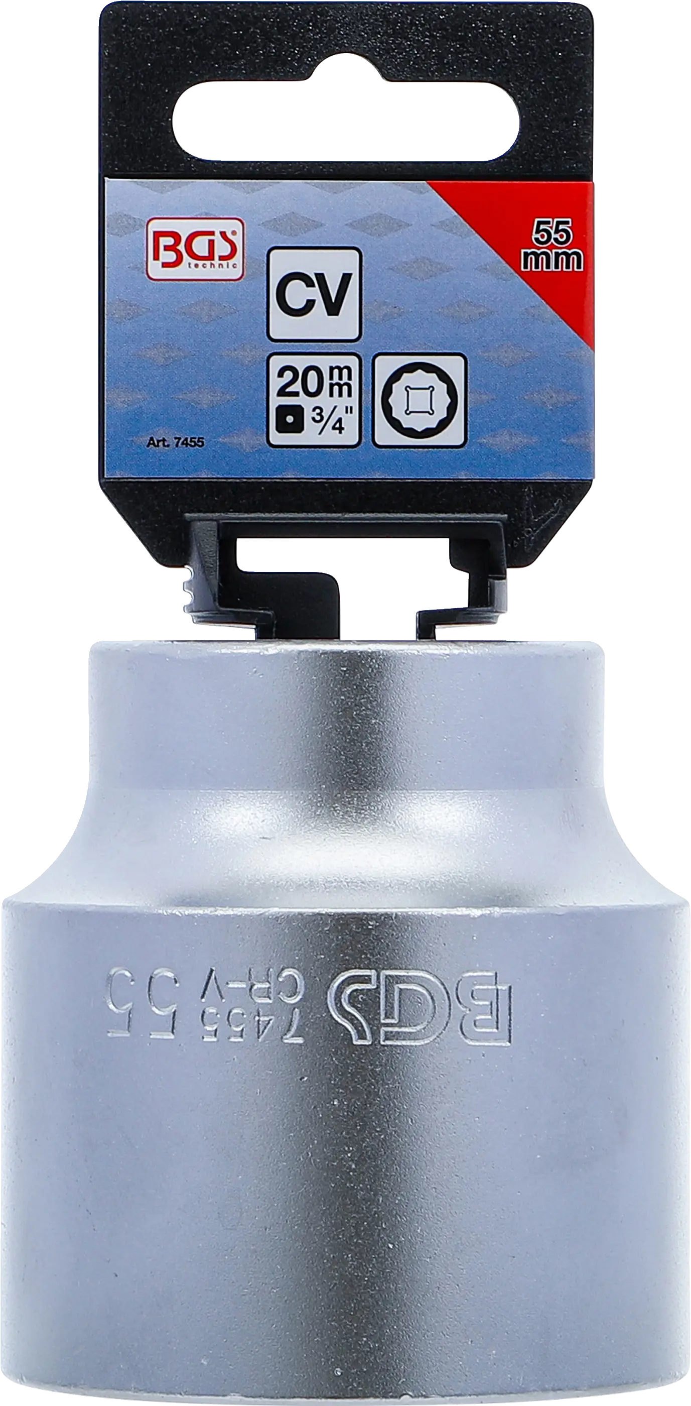 Matně chromovaná nástrčná hlavice BGS 55 mm Matně chromovaná nástrčná hlavice BGS 55 mm