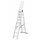 Hliníkový trojdílný žebřík 3x9 stupňů, 5,7 m, max. zátěž 150 kg - AH609A