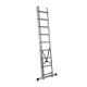Dvoudílný kombinovaný žebřík, 2x9 stupňů, 4,12 m, nosnost 150 kg - AH809