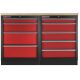 Sestava kvalitních PROFI RED dílenských skříněk s pracovní deskou - RTGS1300BAL09