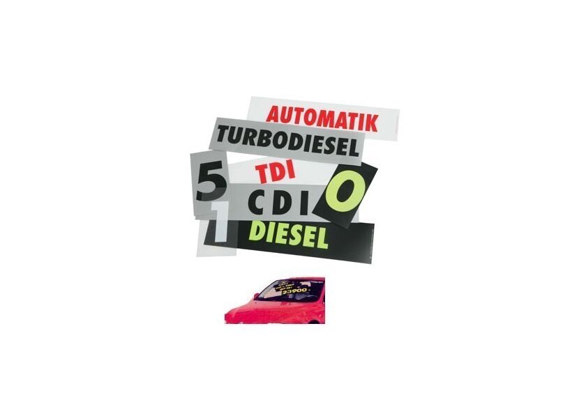 Přilnavé texty Easystick - žluto/černé Turbodiesel - 759274520