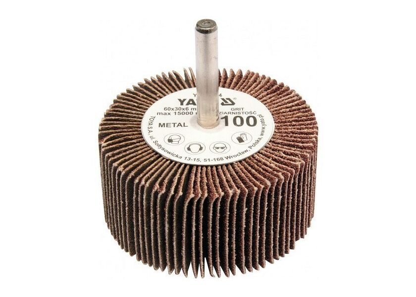 Radiální lamelový kotouč 60x30 s hřídelí 6 mm, s hrubostí P-80.