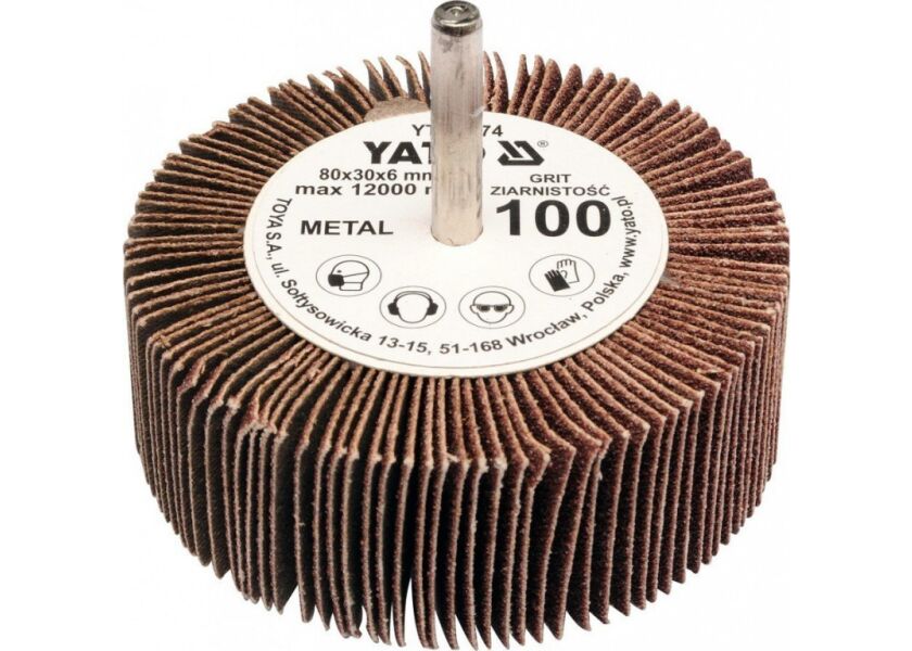 Radiální lamelový kotouč 80x30 s hřídelí 6 mm, s hrubostí P-40.