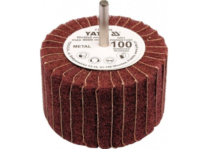 Radiální lamelový kotouč 80x50 s hřídelí 6 mm, s hrubostí P-150.