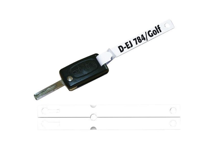 Bílé papírové visačky na klíče s průvlačným poutkem 1000ks - 434080070