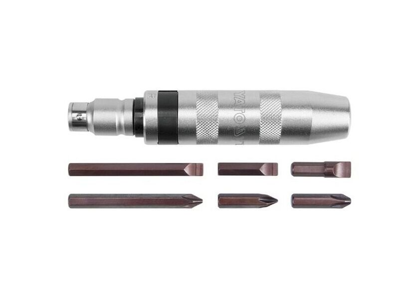 Šroubovák úderový kovový s příslušenstvím 7 ks box kovový