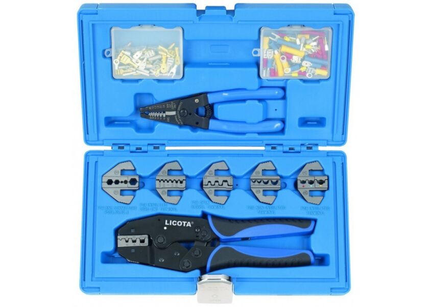Sada krimpovacích a odizolovacích kleští s adaptéry 140 ks - LIACP10003