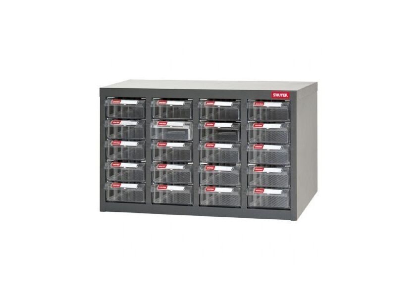 Galvanizovaný kovový organizér pro dílenský materiál a díly s 20 zásuvkami - ST2-420