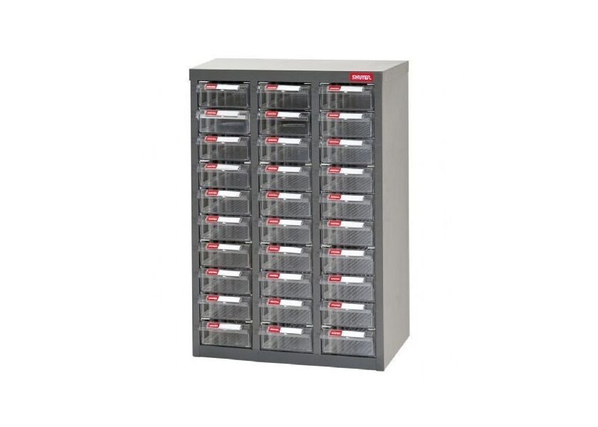 Galvanizovaný kovový organizér pro dílenský materiál a díly s 30 zásuvkami ST2-330