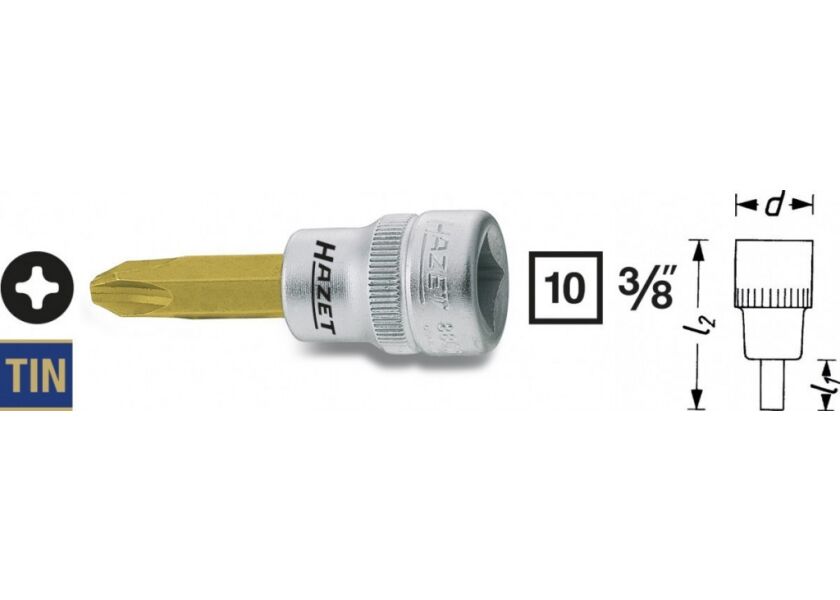 Hlavice s bitem KŘÍŽOVÁ 3/8