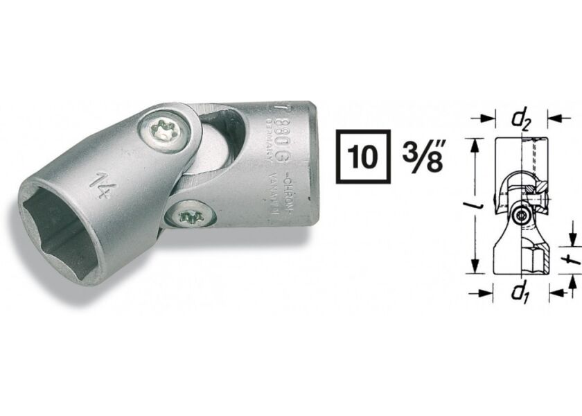 Nástrčné hlavice s kloubem 6-hr. 880G-16 Hazet