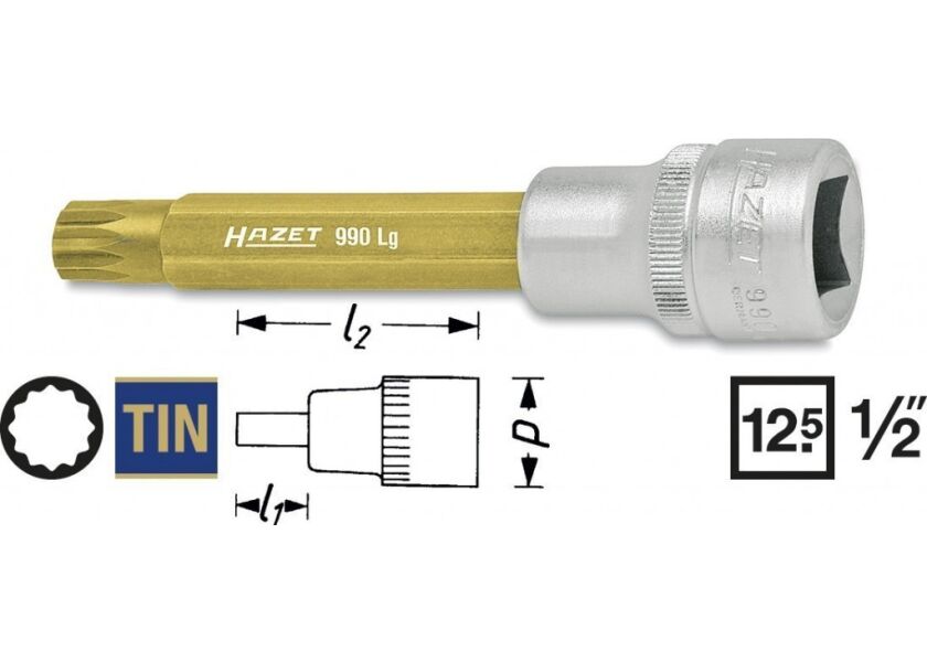 Hlavice s bitem XZN 1/2