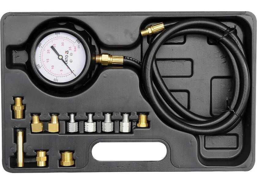 Souprava k měření tlaku oleje, 12ks, 0-35bar - YT-73030