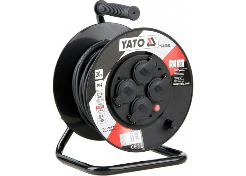 Prodlužovací kabel, buben 20 m, 4 zásuvky - YT-81052