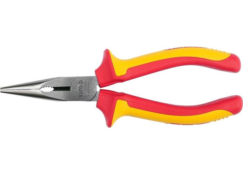 Prodloužené rovné půlkulaté kleště 160mm VDE (1000V) - YT-21154