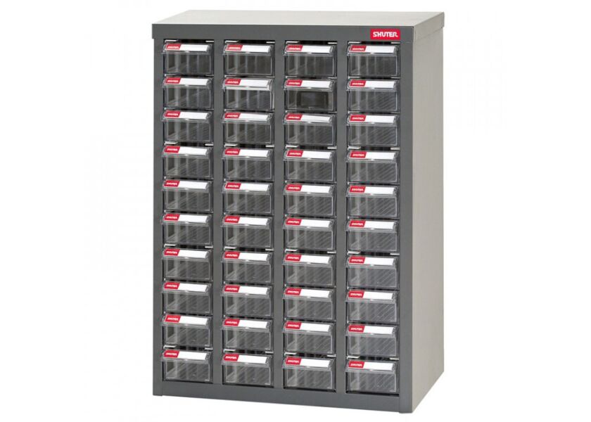 Galvanizovaný kovový organizér pro dílenský materiál a díly s 40 zásuvkami ST1-440