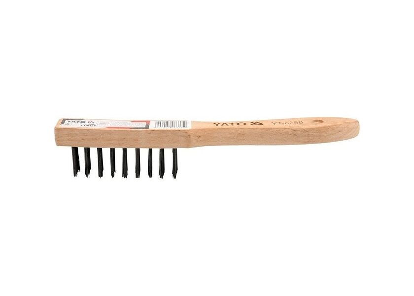 Kartáč drátěný ruční 4 řady na dřevo, YT-6358