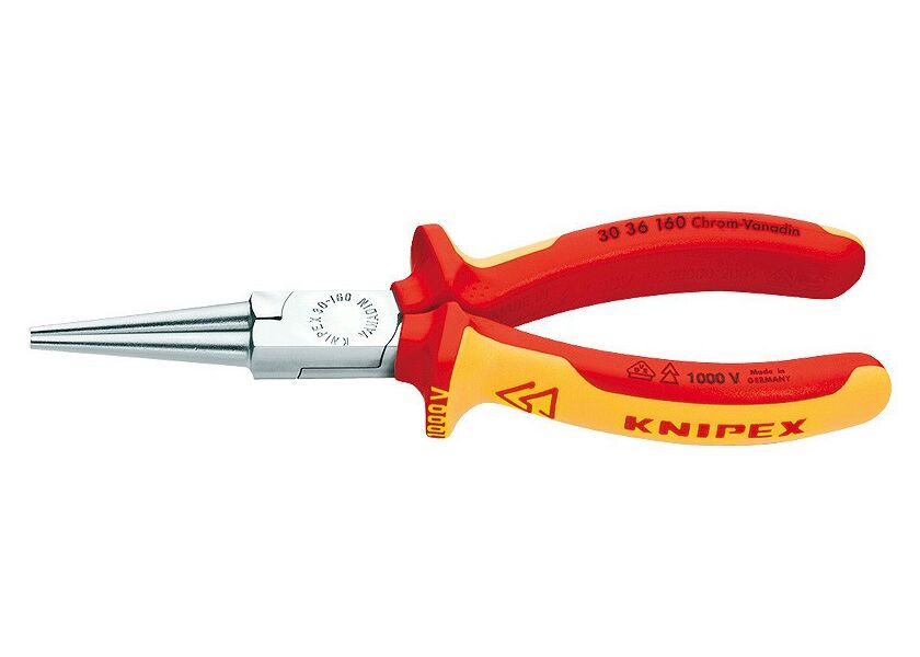 Rovné kulaté kleště 160 mm Knipex typu Langback chromované - 3036160