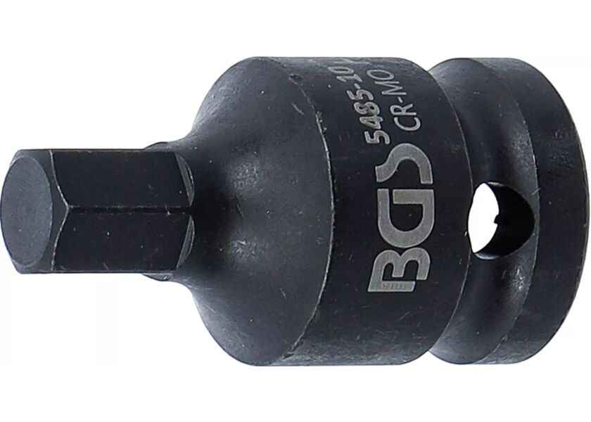 Rázový nástrčný klíč HEX 1/2 palce, 10 mm, BGS - B5485-10