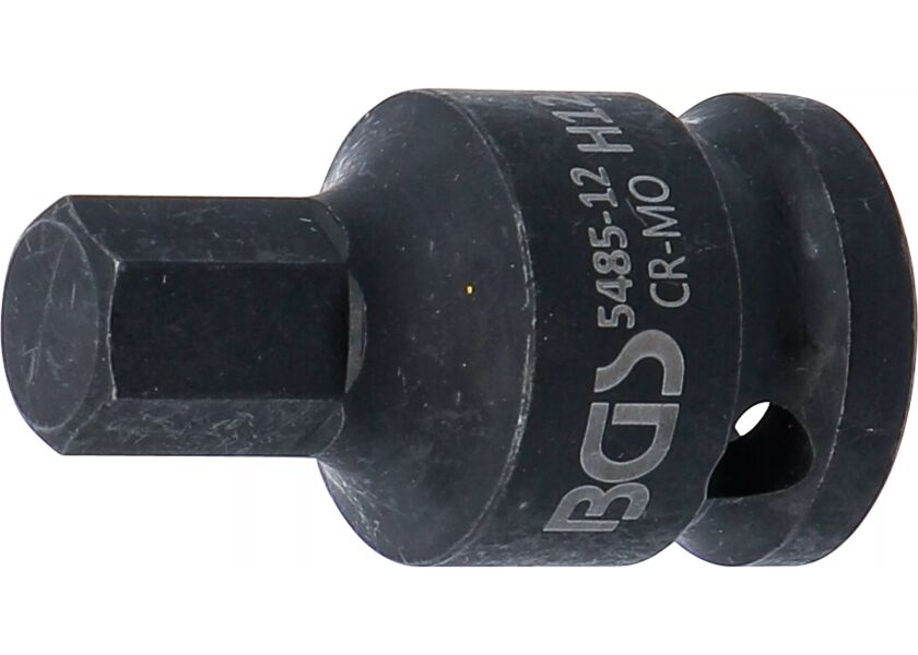 Rázový nástrčný klíč HEX 1/2 palce, 12 mm, BGS - B5485-12