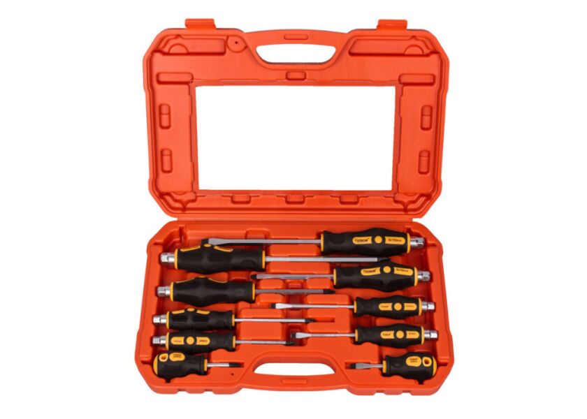 Sada úderových šroubováků 10 ks, magnetické hroty - HT241110