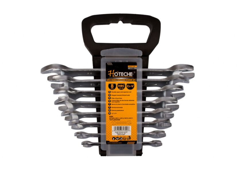 Sada plochých klíčů v plastovém držáku 8 ks - HT191008