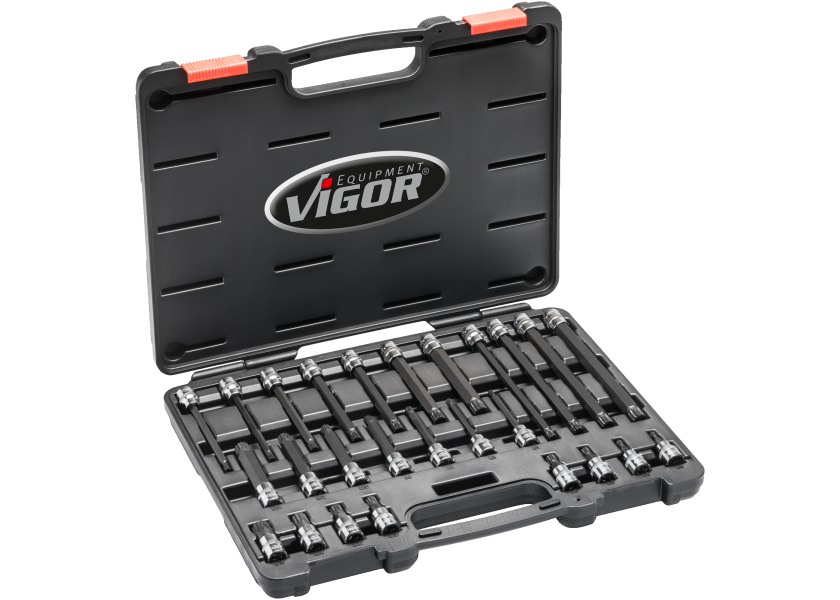 Sada nástrčných hlavic XZN 3/8” v kufru, 26 ks - V6018