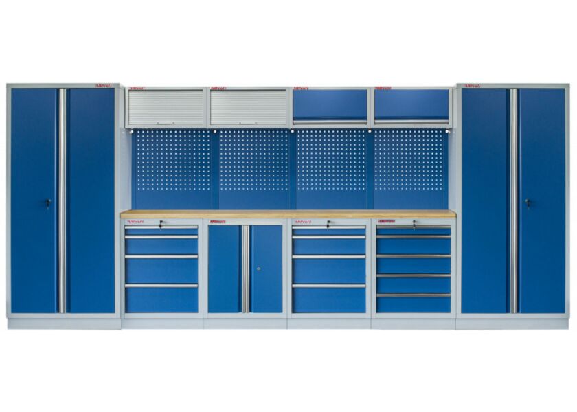 Kvalitní PROFI BLUE dílenský nábytek - 4535 x 2000 x 495 mm - MTGS1300A1