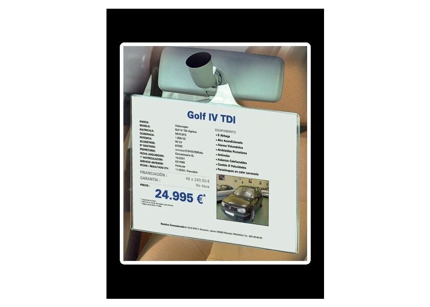 Plexi držák na ceník na zrcátko - na šířku - 713000370