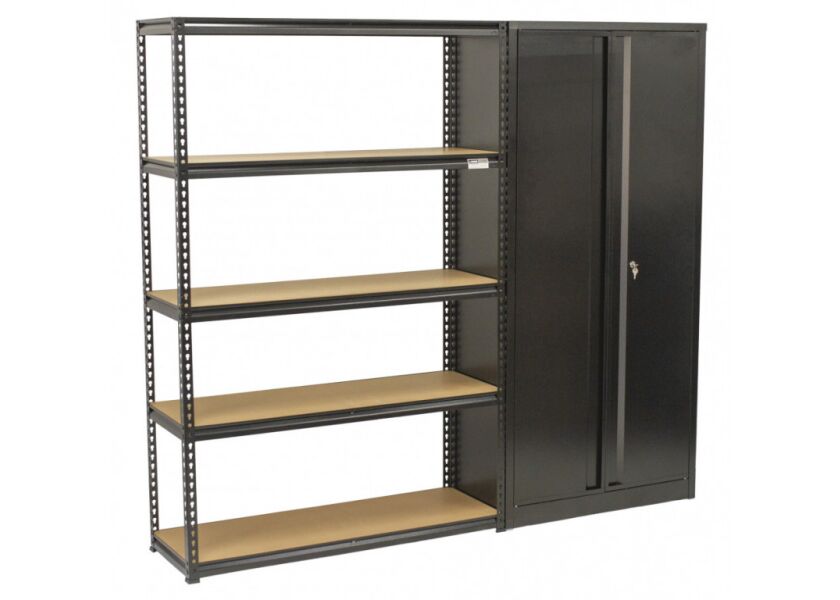 Regálový systém s dílenskou skříní, 2 díly - AH1003