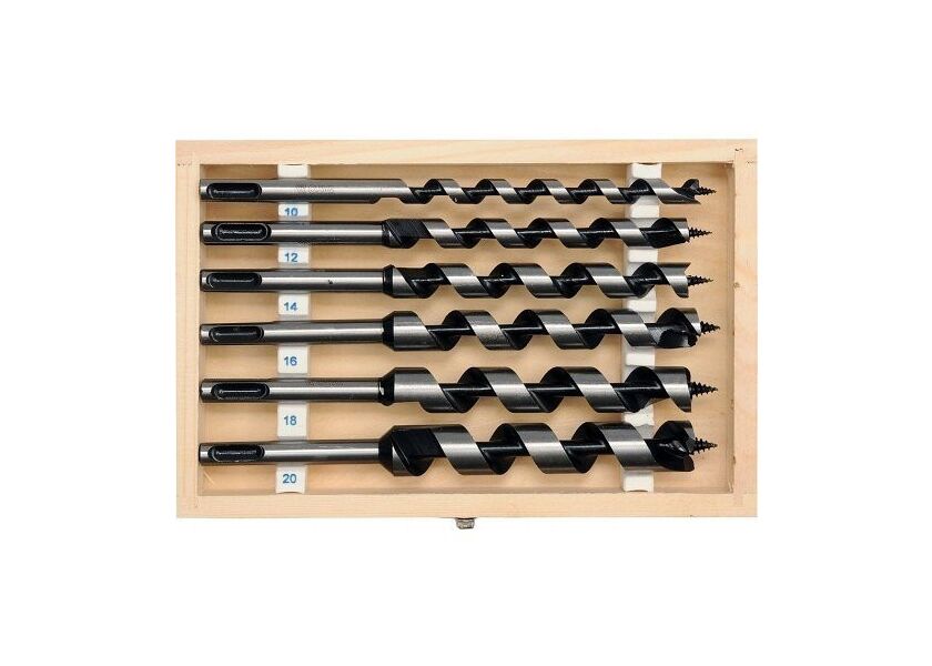 Sada hadovitých vrtáků do dřeva 10.12.14.16.18.20 délka 200mm SDS plus