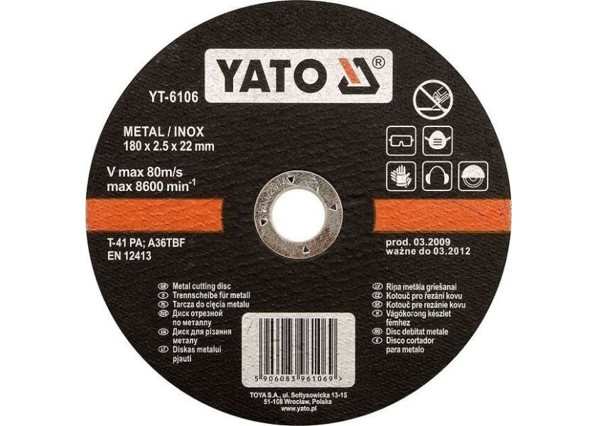 Kotouč na kov 115 x 22 x 1,2 mm INOX - YT-6101