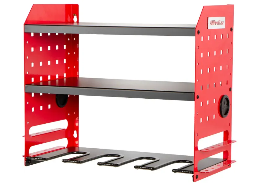 Nástěnný držák AKU nářadí Standard, 4 přihrádky, 2 police - AH019716