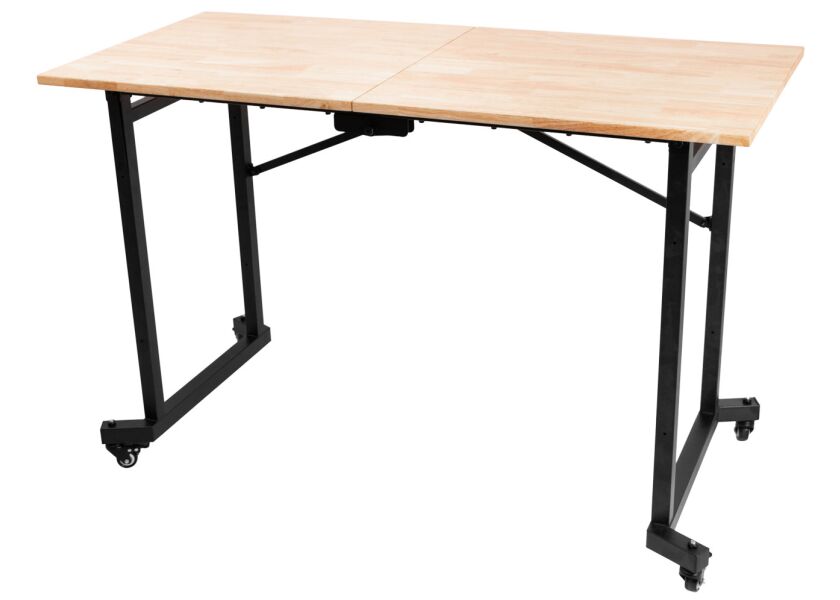 Pojízdný skládací stůl do dílny, 1400 x 650 x 900 mm, nosnost 150 kg - AH1400