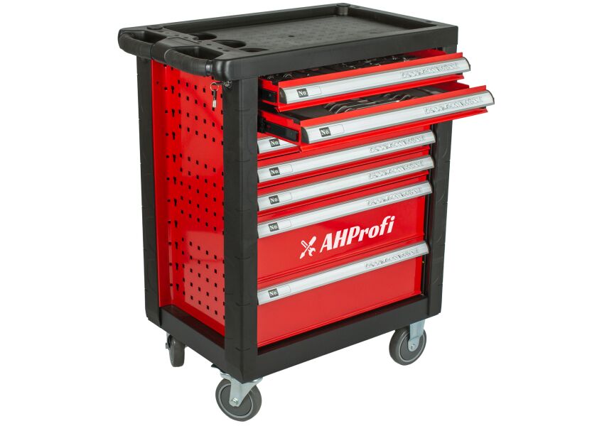 Dílenský vozík s pěnovými výplněmi, 7 zásuvek, 95 ks - AH14019