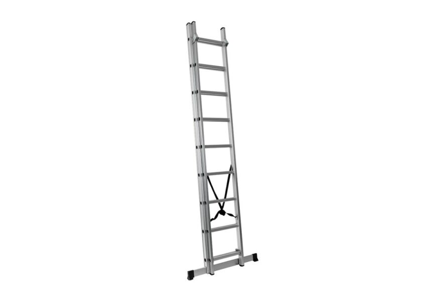 Dvoudílný kombinovaný žebřík, 2x9 stupňů, 4,12 m, nosnost 150 kg - AH809