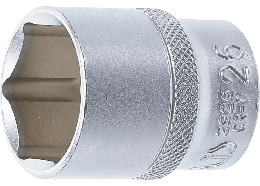 Nástrčná hlavice BGS 26 mm s profilem Pro Torque® a rýhováním – B2926
