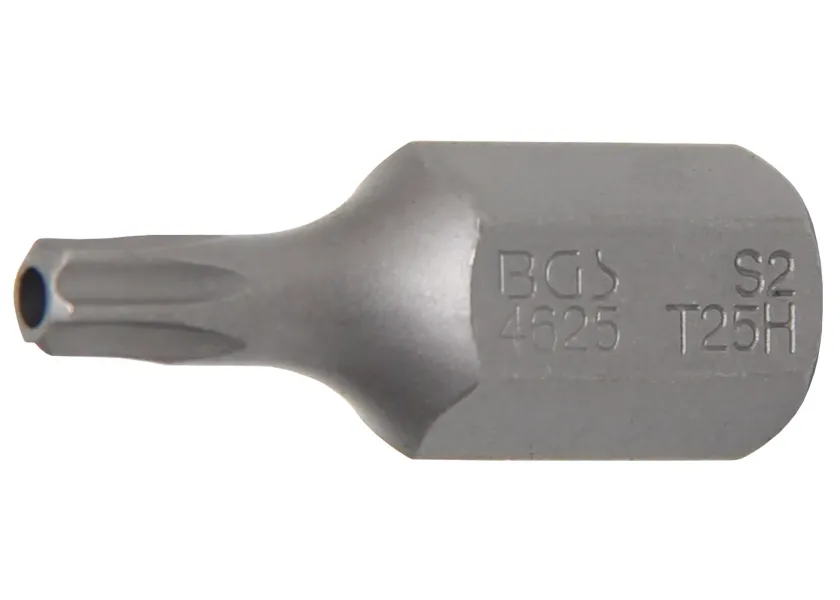 Bit TORX, T25, 10 mm, délka 30 mm, s otvorem - B4625