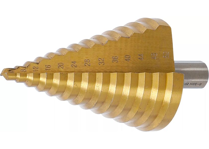 Stupňovitý vrták do kovu s titanovým povrchem, 6 - 52 mm - B74432