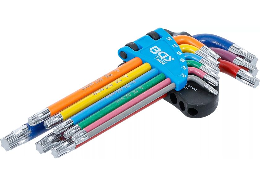 Sada Torx šroubováků, zahnuté, barevné, 9 ks - B74458